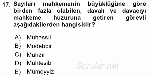 Osmanlı Türkçesi Metinleri 2 2017 - 2018 Dönem Sonu Sınavı 17.Soru