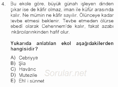 Kelam'A Giriş 2012 - 2013 Tek Ders Sınavı 4.Soru