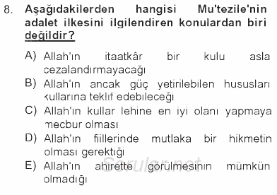 Kelam'A Giriş 2012 - 2013 Tek Ders Sınavı 8.Soru