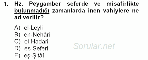 Tefsir Tarihi ve Usulü 2012 - 2013 Ara Sınavı 1.Soru