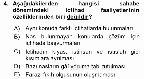 İslam Hukukuna Giriş 2015 - 2016 Ara Sınavı 4.Soru