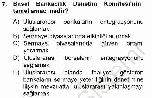 Finansal Kurumlar 2012 - 2013 Ara Sınavı 7.Soru