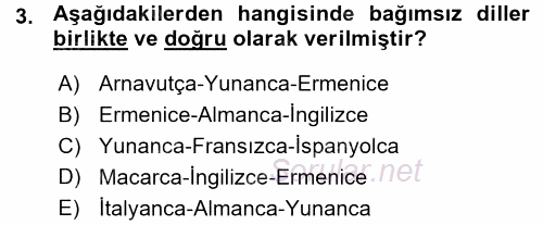 Türk Dili 1 2015 - 2016 Ara Sınavı 3.Soru
