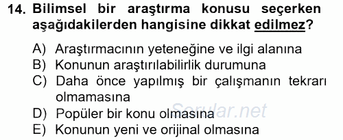 Türk Dili 2 2014 - 2015 Tek Ders Sınavı 14.Soru