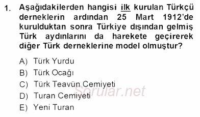 II. Meşrutiyet Dönemi Türk Edebiyatı 2014 - 2015 Ara Sınavı 1.Soru
