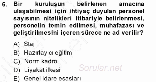 İdare Hukukuna Giriş 2014 - 2015 Ara Sınavı 6.Soru