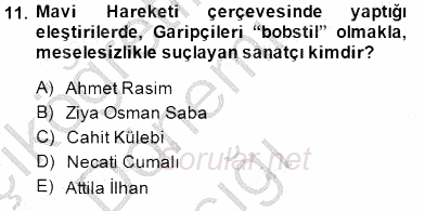 Cumhuriyet Dönemi Türk Şiiri 2014 - 2015 Ara Sınavı 11.Soru