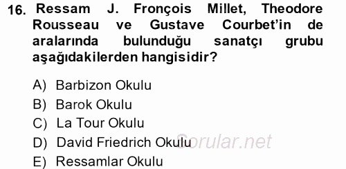 Görsel Kültür 2014 - 2015 Ara Sınavı 16.Soru