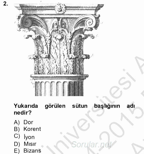 Görsel Kültür 2014 - 2015 Ara Sınavı 2.Soru