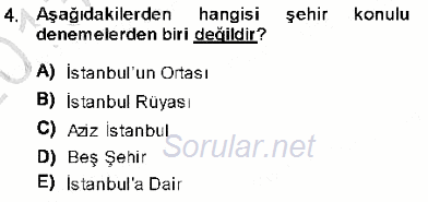 Cumhuriyet Dönemi Türk Nesri 2013 - 2014 Dönem Sonu Sınavı 4.Soru