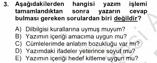 Halkla İlişkiler Yazarlığı 2014 - 2015 Dönem Sonu Sınavı 3.Soru