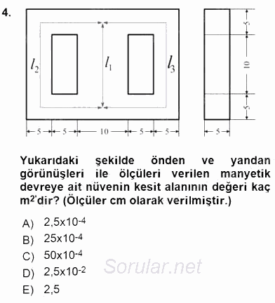 Elektrik Makinaları 2016 - 2017 Ara Sınavı 4.Soru