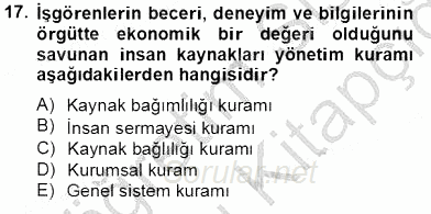 Türk Eğitim Sistemi Ve Okul Yönetimi 2013 - 2014 Tek Ders Sınavı 17.Soru