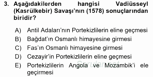 Osmanlı Tarihi (1566-1789) 2015 - 2016 Dönem Sonu Sınavı 3.Soru