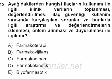 Tıbbi Terminoloji 2013 - 2014 Dönem Sonu Sınavı 12.Soru
