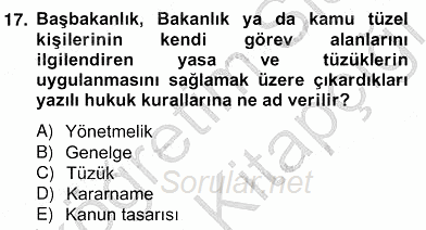 Türk Eğitim Sistemi Ve Okul Yönetimi 2012 - 2013 Ara Sınavı 17.Soru