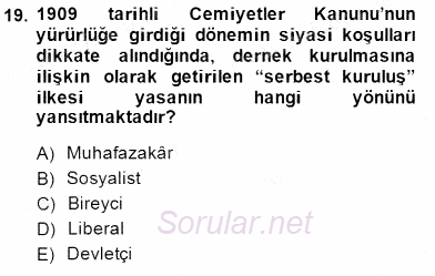 Çalışma İlişkileri Tarihi 2014 - 2015 Ara Sınavı 19.Soru