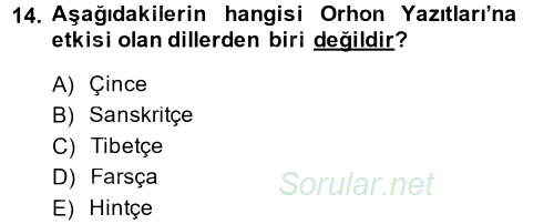 Türk Dili 1 2014 - 2015 Dönem Sonu Sınavı 14.Soru
