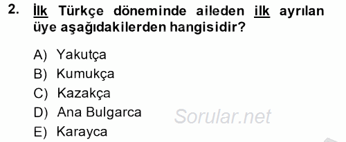 Türk Dili 1 2014 - 2015 Dönem Sonu Sınavı 2.Soru