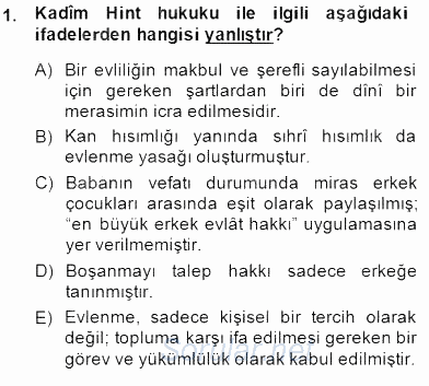 Hukuk Tarihi 2014 - 2015 Ara Sınavı 1.Soru