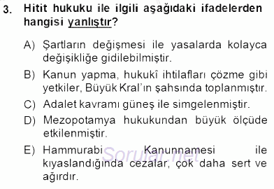 Hukuk Tarihi 2014 - 2015 Ara Sınavı 3.Soru
