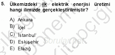 Elektrik Enerjisi Üretimi 2014 - 2015 Dönem Sonu Sınavı 5.Soru