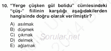 Çağdaş Türk Yazı Dilleri 2 2013 - 2014 Ara Sınavı 10.Soru