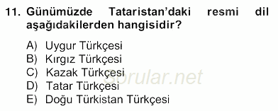 Çağdaş Türk Yazı Dilleri 2 2013 - 2014 Ara Sınavı 11.Soru