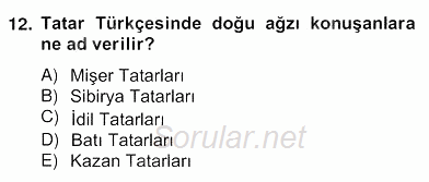 Çağdaş Türk Yazı Dilleri 2 2013 - 2014 Ara Sınavı 12.Soru
