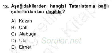 Çağdaş Türk Yazı Dilleri 2 2013 - 2014 Ara Sınavı 13.Soru