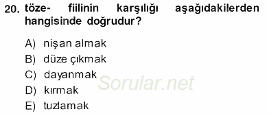 Çağdaş Türk Yazı Dilleri 2 2013 - 2014 Ara Sınavı 20.Soru