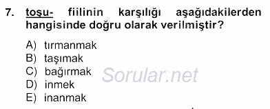 Çağdaş Türk Yazı Dilleri 2 2013 - 2014 Ara Sınavı 7.Soru