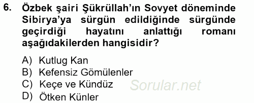Çağdaş Türk Edebiyatları 2 2014 - 2015 Tek Ders Sınavı 6.Soru
