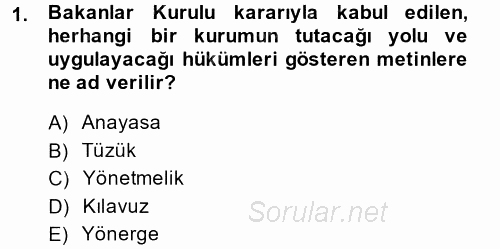 Coğrafi Bilgi Sistemlerine Giriş 2014 - 2015 Ara Sınavı 1.Soru