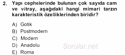 Görsel Kültür 2013 - 2014 Tek Ders Sınavı 2.Soru