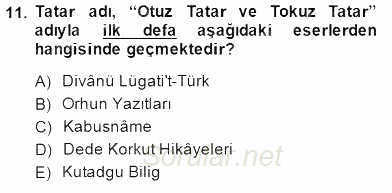 Çağdaş Türk Yazı Dilleri 2 2014 - 2015 Ara Sınavı 11.Soru