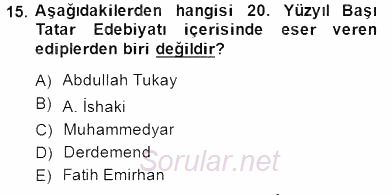 Çağdaş Türk Yazı Dilleri 2 2014 - 2015 Ara Sınavı 15.Soru