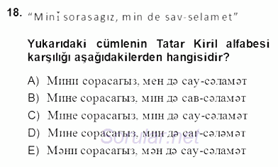 Çağdaş Türk Yazı Dilleri 2 2014 - 2015 Ara Sınavı 18.Soru