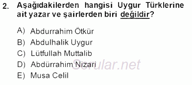 Çağdaş Türk Yazı Dilleri 2 2014 - 2015 Ara Sınavı 2.Soru