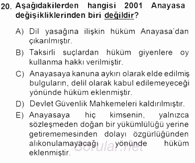 Hukuk Tarihi 2014 - 2015 Dönem Sonu Sınavı 20.Soru