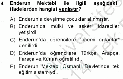 XIX. Yüzyıl Türk Edebiyatı 2013 - 2014 Tek Ders Sınavı 4.Soru