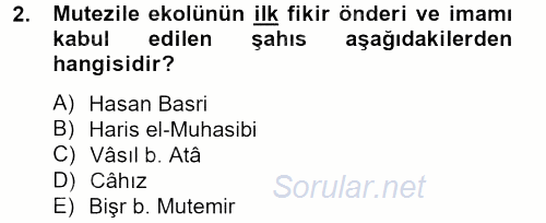 Kelam'A Giriş 2012 - 2013 Dönem Sonu Sınavı 2.Soru