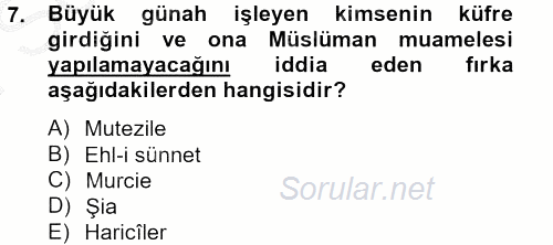 Kelam'A Giriş 2012 - 2013 Dönem Sonu Sınavı 7.Soru
