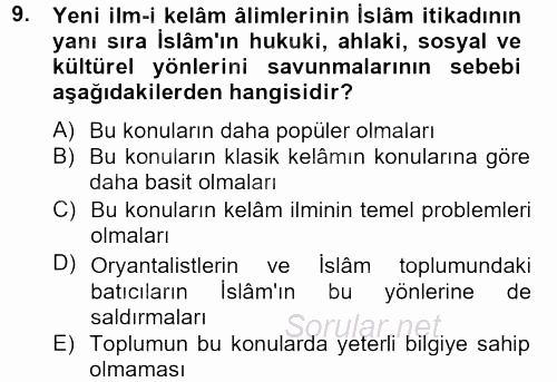 Kelam'A Giriş 2012 - 2013 Dönem Sonu Sınavı 9.Soru