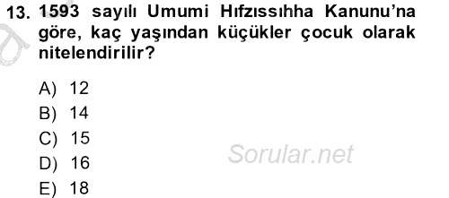 Sosyal Politika 2 2014 - 2015 Ara Sınavı 13.Soru