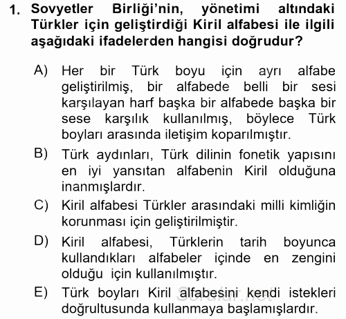 Çağdaş Türk Edebiyatları 1 2015 - 2016 Dönem Sonu Sınavı 1.Soru