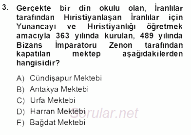 Türk Düşünce Tarihi 2014 - 2015 Dönem Sonu Sınavı 3.Soru