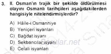 XVII. Yüzyıl Türk Edebiyatı 2014 - 2015 Ara Sınavı 3.Soru