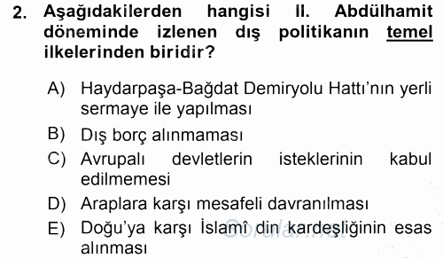 Türk Dış Politikası 1 2015 - 2016 Ara Sınavı 2.Soru