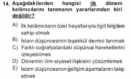 Kelam'A Giriş 2013 - 2014 Ara Sınavı 14.Soru